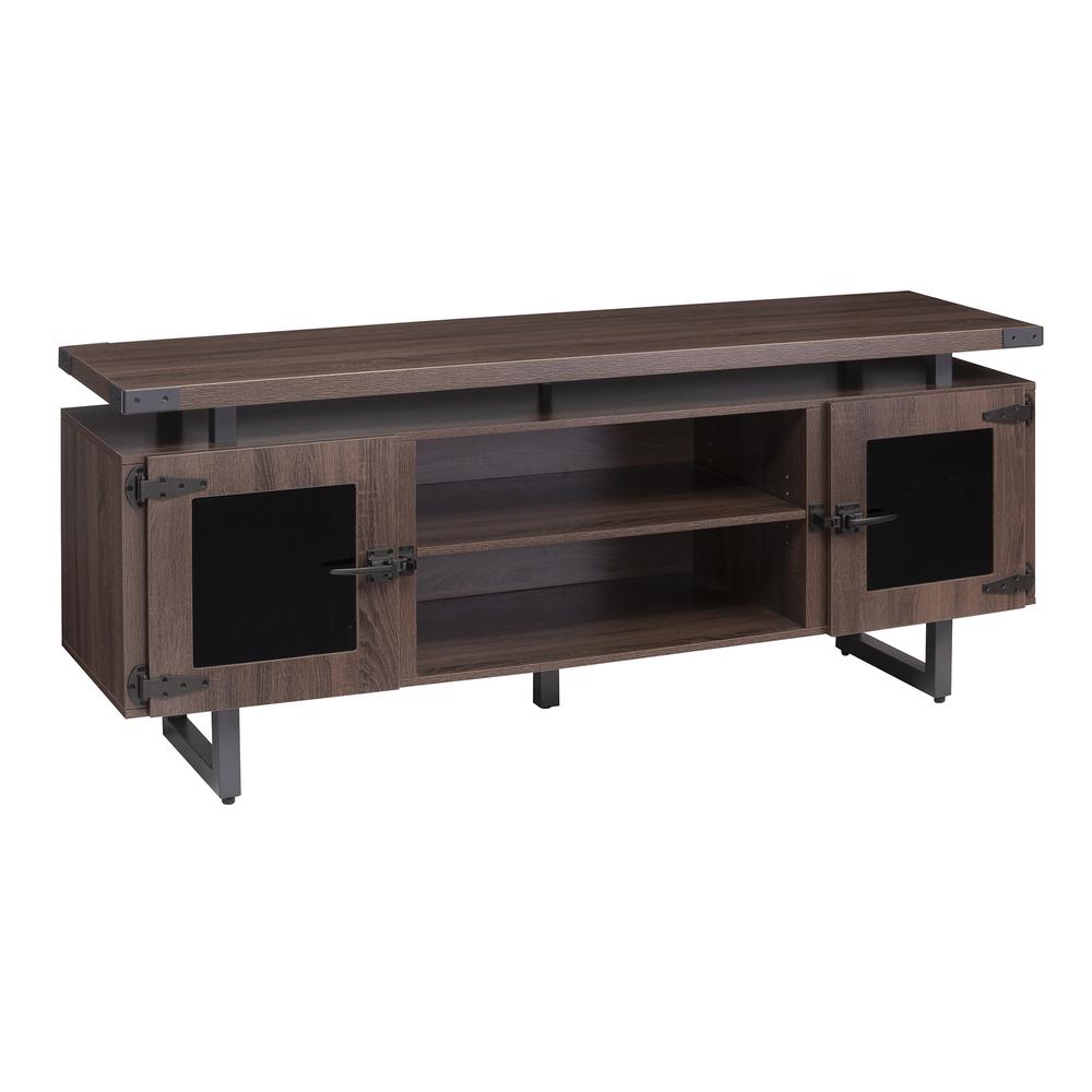 Mirella™ Low Wall Cabinet Glass Doors Southern Tobacco. Picture 4