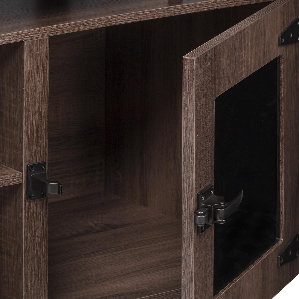 Mirella™ Low Wall Cabinet Glass Doors Southern Tobacco. Picture 5