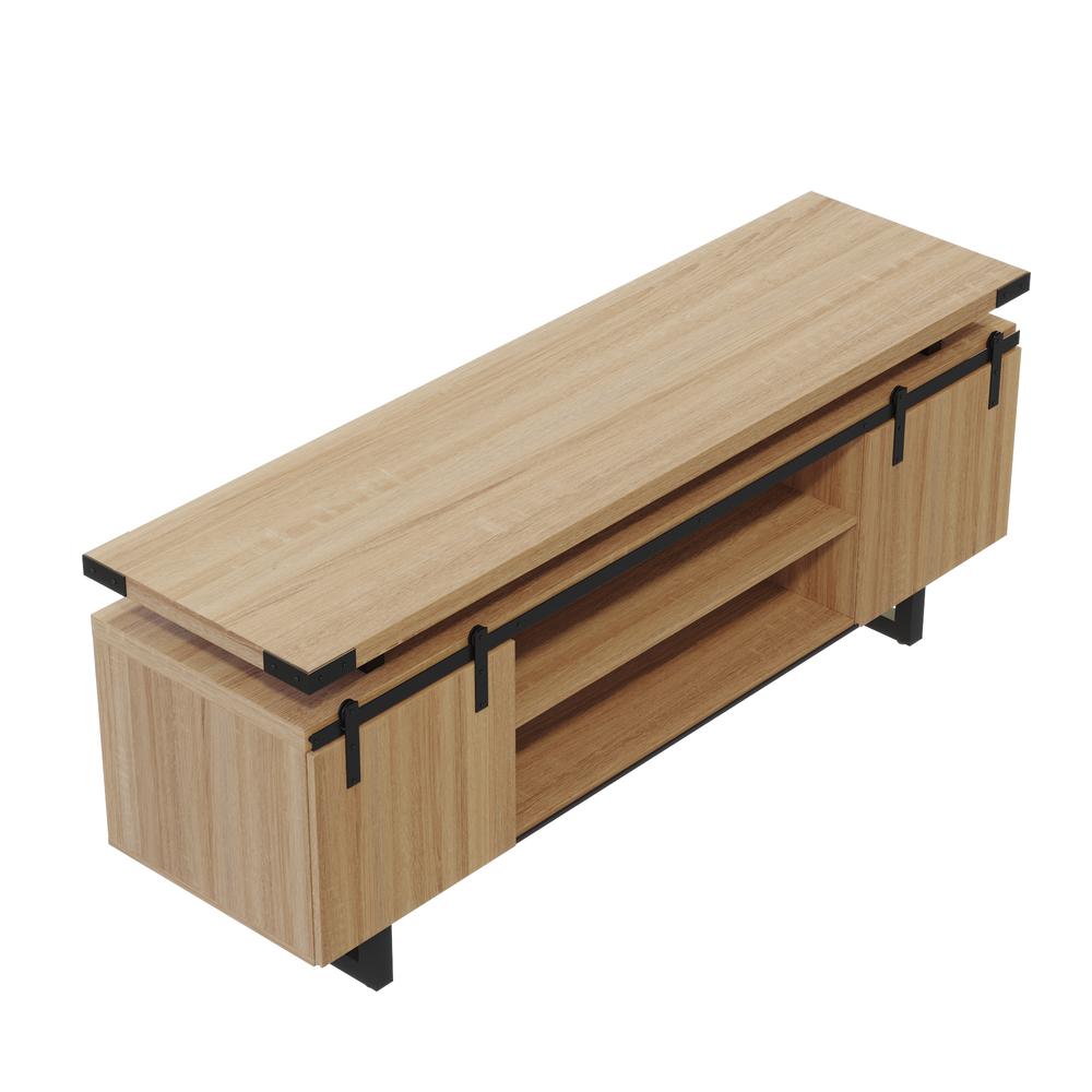 Mirella™ Low Wall Cabinet Wood Doors Sand Dune. Picture 4