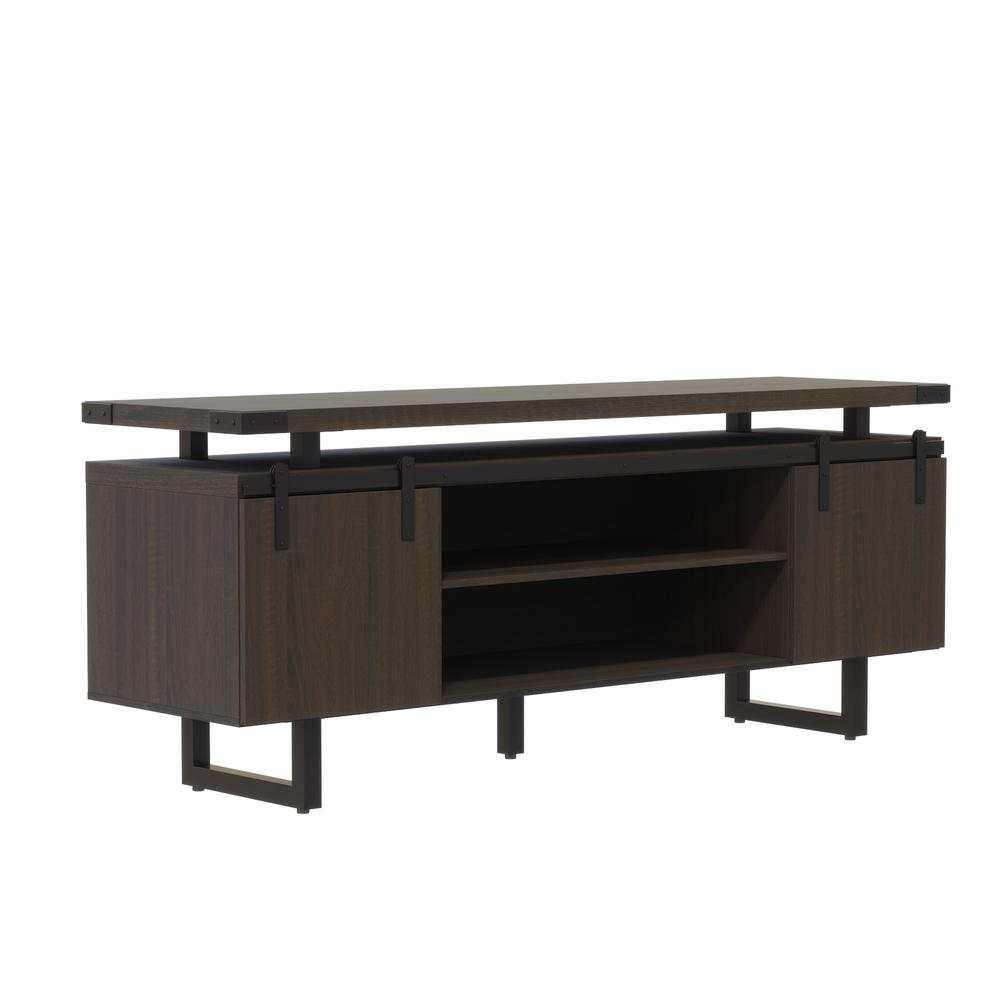 Mirella™ Low Wall Cabinet Wood Doors Southern Tobacco. Picture 2