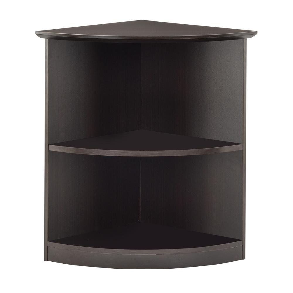 Bookcase (2 Shelf 1/4 - Round), Mocha. Picture 2
