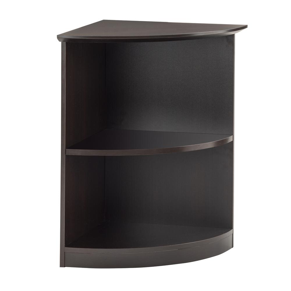 Bookcase (2 Shelf 1/4 - Round), Mocha. Picture 3