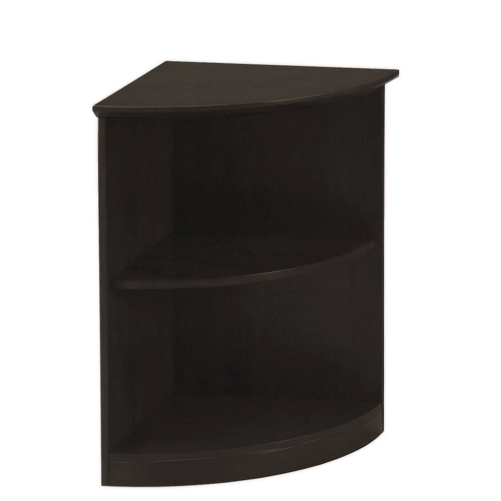 Bookcase (2 Shelf 1/4 - Round), Mocha. Picture 1