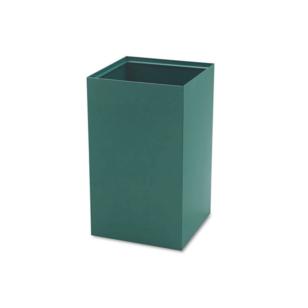 Public Recycling Container, Square, Steel, 25gal, Green. Picture 1