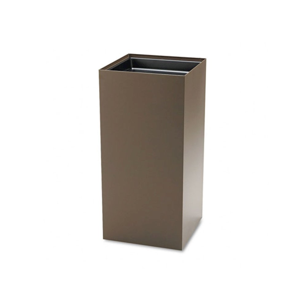 Public Recycling Container, Square, Steel, 31gal, Brown. Picture 1