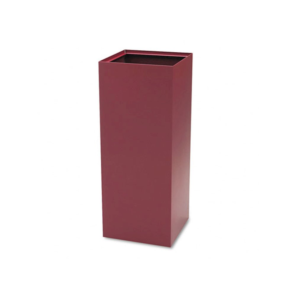 Public Recycling Container, Square, Steel, 37gal, Burgundy. Picture 1