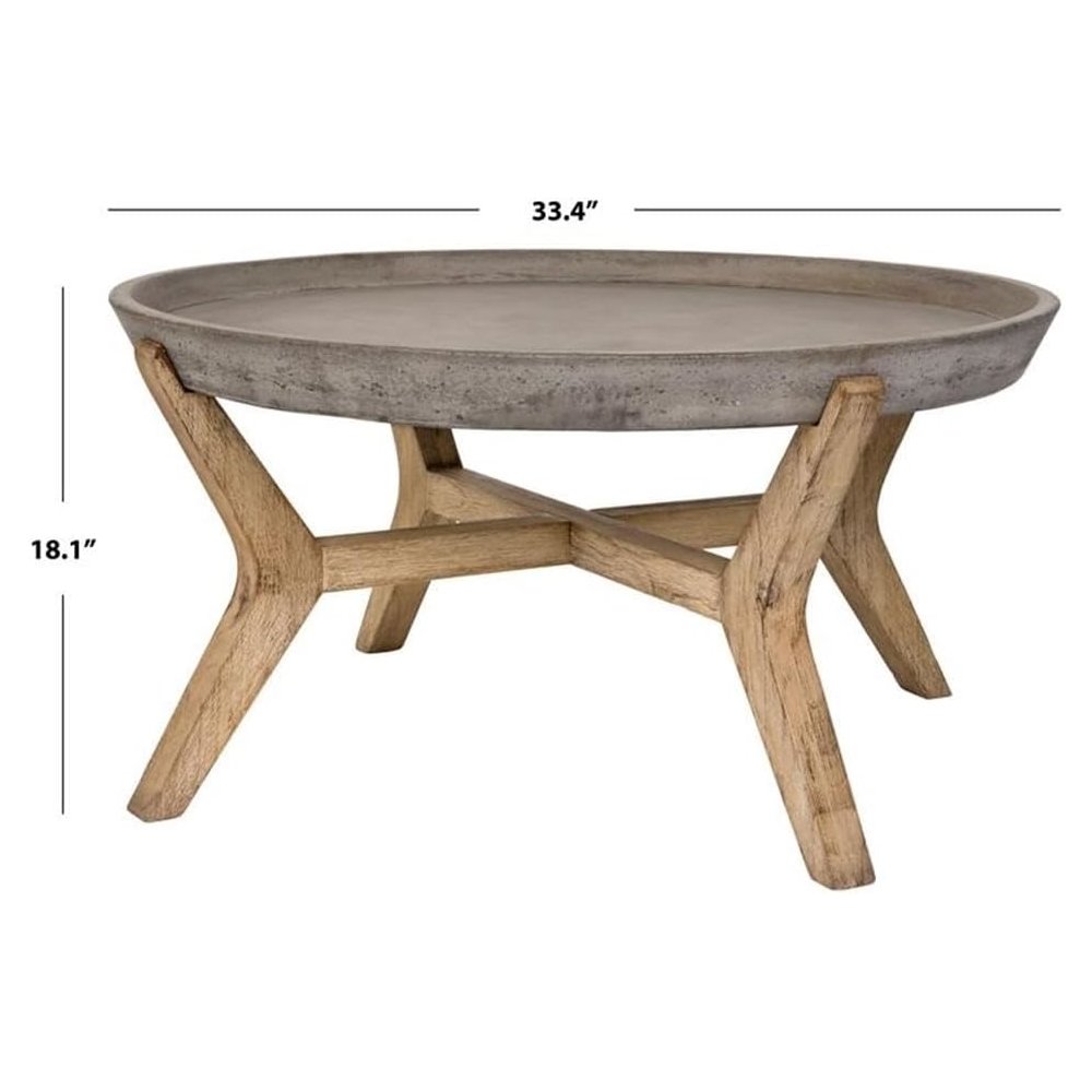 Outdoor Collection Wynn Modern Concrete Round 18.1-inch Coffee Table. Picture 2
