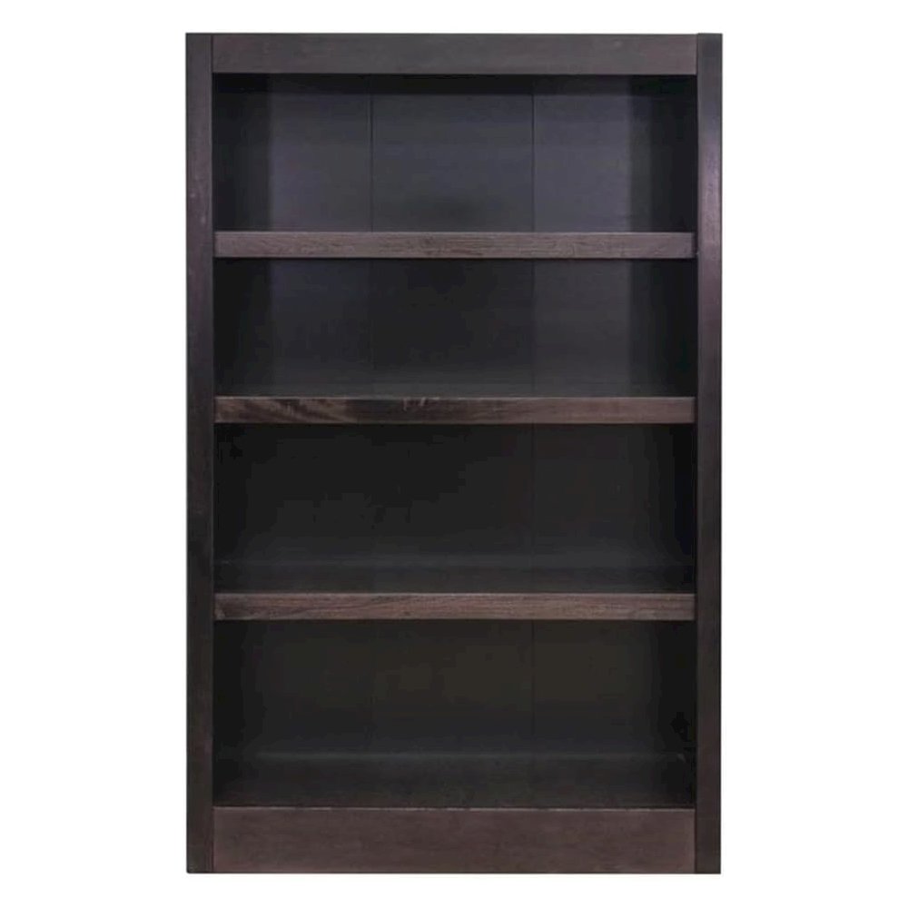 Concepts in Wood Single Wide Bookcase, 4 Shelves, Espresso Finish. Picture 3