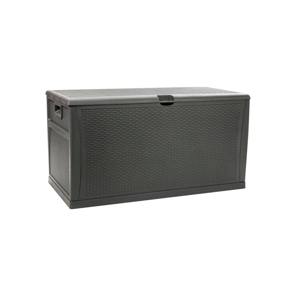 120 Gallon Plastic Deck Box - Outdoor Waterproof Storage Box for Patio Cushions, Garden Tools and Pool Toys, Gray. Picture 1