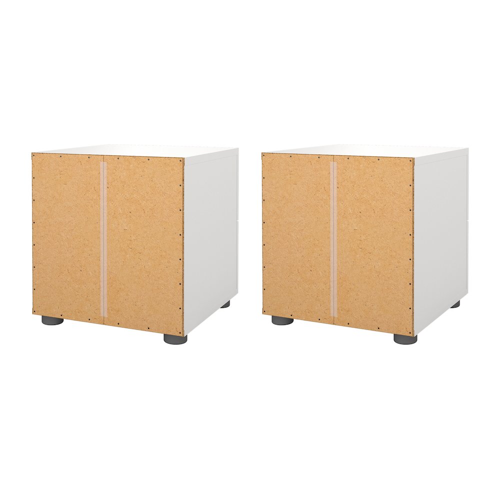 Austin 2 Drawer Nightstand - Set of 2, White. Picture 4