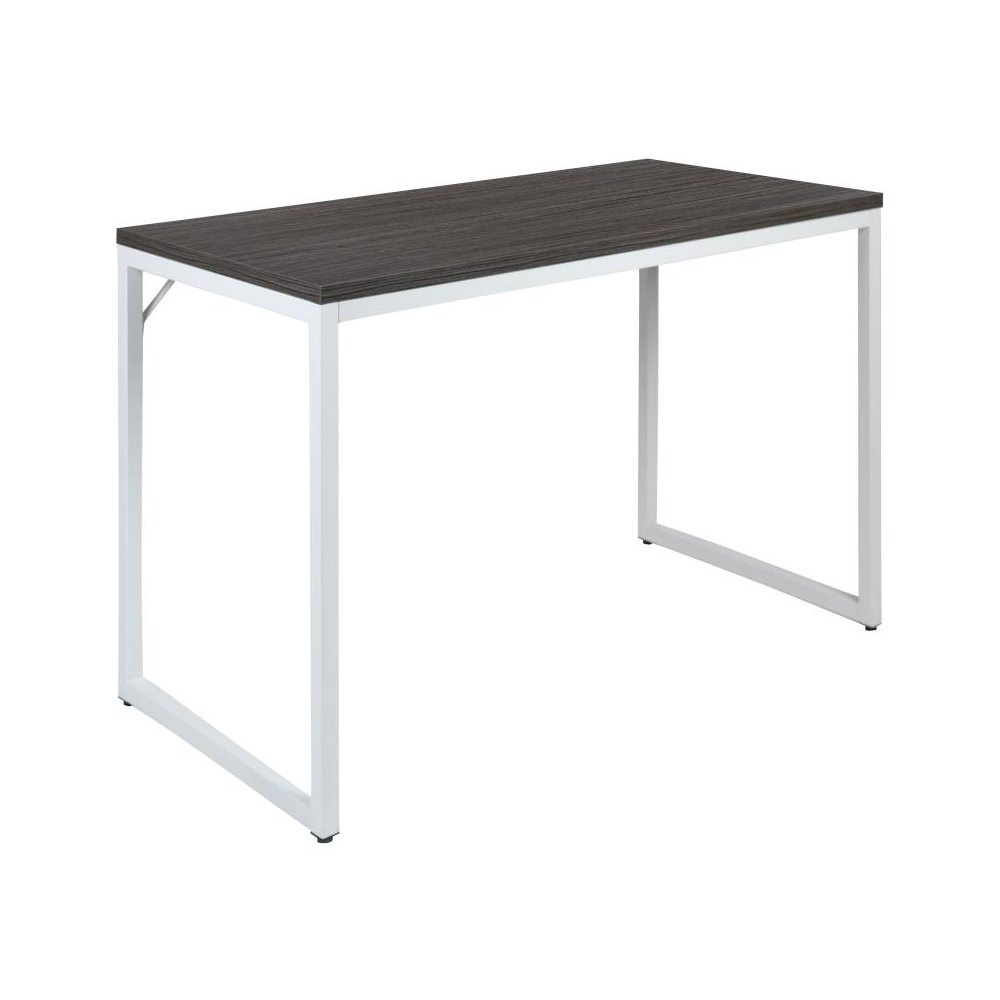 Industrial Modern Desk - Commercial Grade Office Computer Desk and Home Office Desk - 47" Long (Rustic Gray/White). Picture 1