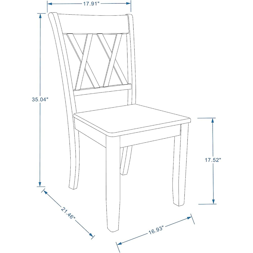 Double X-Bck Dining Chairs (2) Black. Picture 3