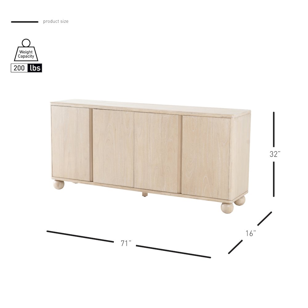Harlyn 4-Door Buffet - Weathered Sand. Picture 11