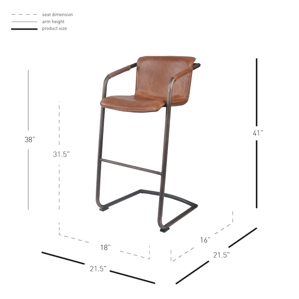 Indy Faux Leather Bar Stool, (Set of 2). Picture 7