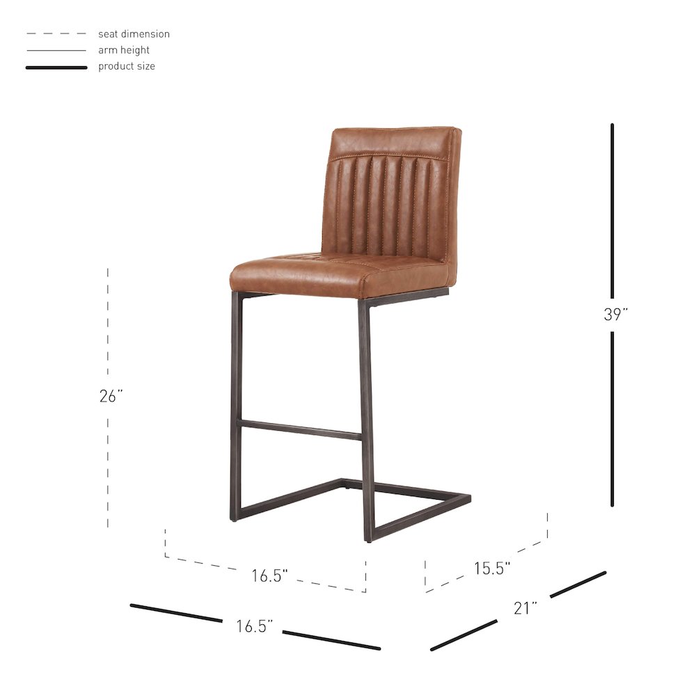 Ronan Faux Leather Counter Stool, (Set of 2). Picture 8