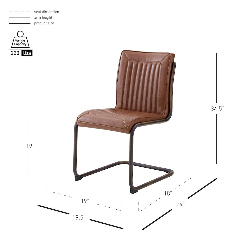 Cooper Faux Leather Chair Rubber Gold Frame, (Set of 2). Picture 8