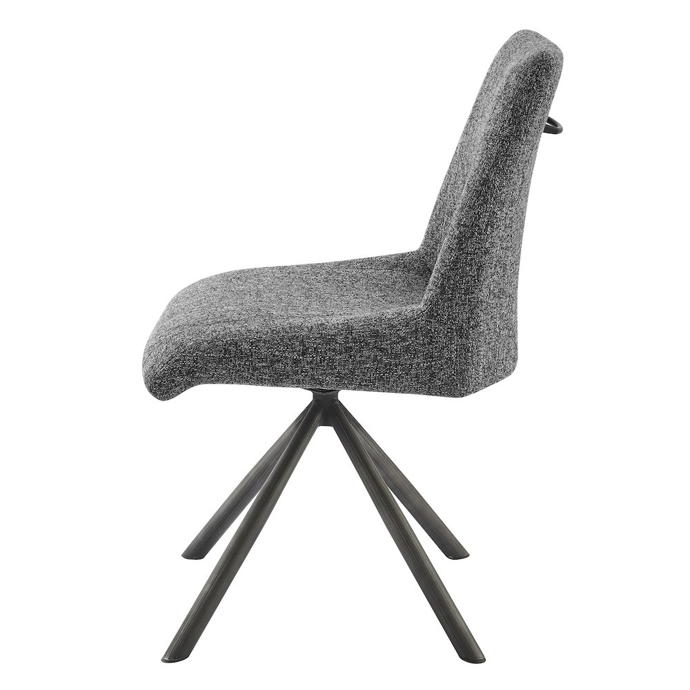 Viona Chenille Swivel Dining Side Chair (Seat), (Set of 2). Picture 3