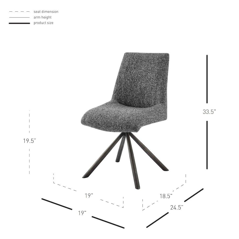 Viona Chenille Swivel Dining Side Chair (Seat), (Set of 2). Picture 11