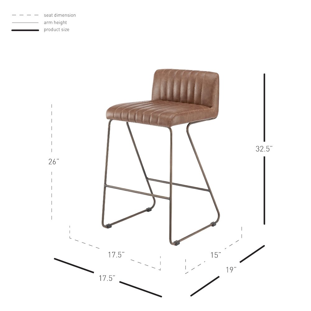 Raoul KD Faux Leather Counter Stool. Picture 11