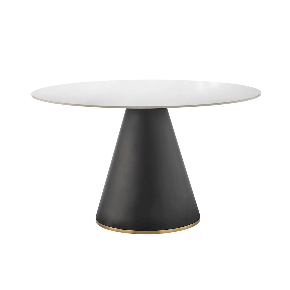 Geneva Ceramic Top 51" Round Dining Table w/ Gold Trim. Picture 1