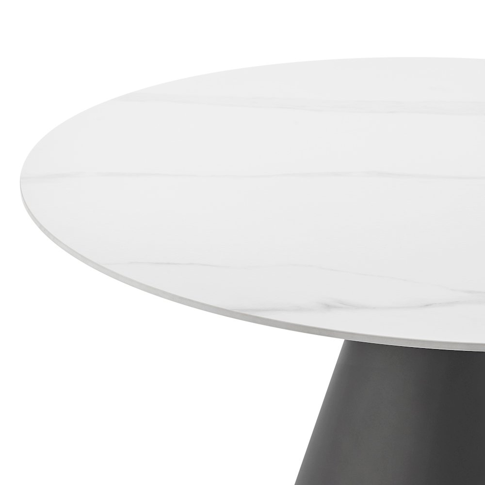 Geneva Ceramic Top 51" Round Dining Table w/ Gold Trim. Picture 4