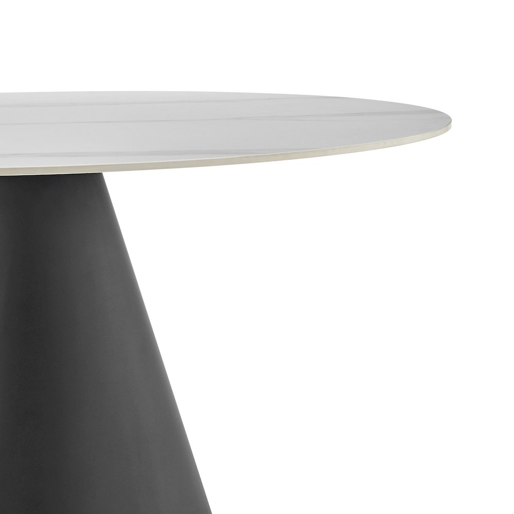 Geneva Ceramic Top 51" Round Dining Table w/ Gold Trim. Picture 5