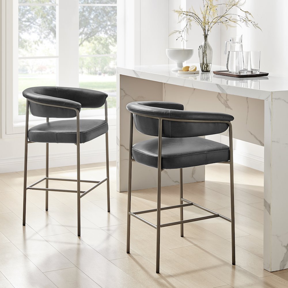 Kaiden Faux Leather Counter Stool, (Set of 2). Picture 10