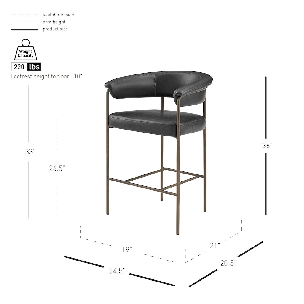 Kaiden Faux Leather Counter Stool, (Set of 2). Picture 11