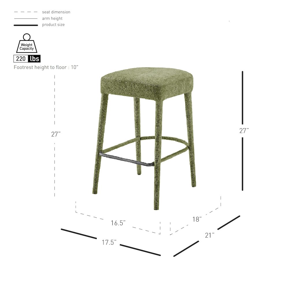 Rylee Chenille Backless Counter Stool, (Set of 2). Picture 11
