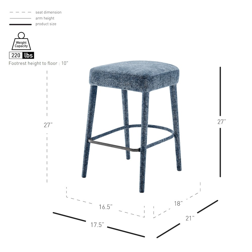 Rylee Chenille Backless Counter Stool, (Set of 2). Picture 11