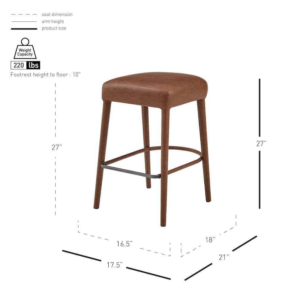 Rylee Faux Leather Backless Counter Stool, (Set of 2). Picture 11