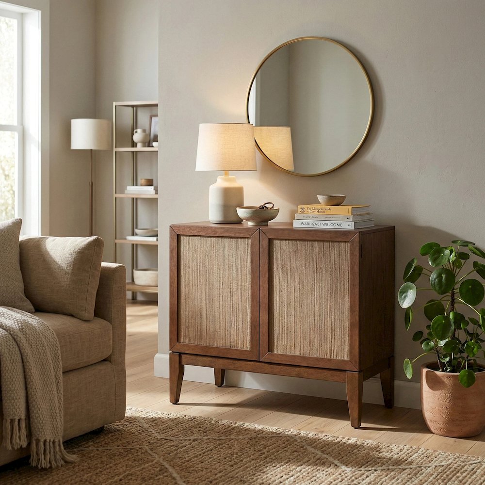 Deria 2-Door Cabinet - Walnut. Picture 12