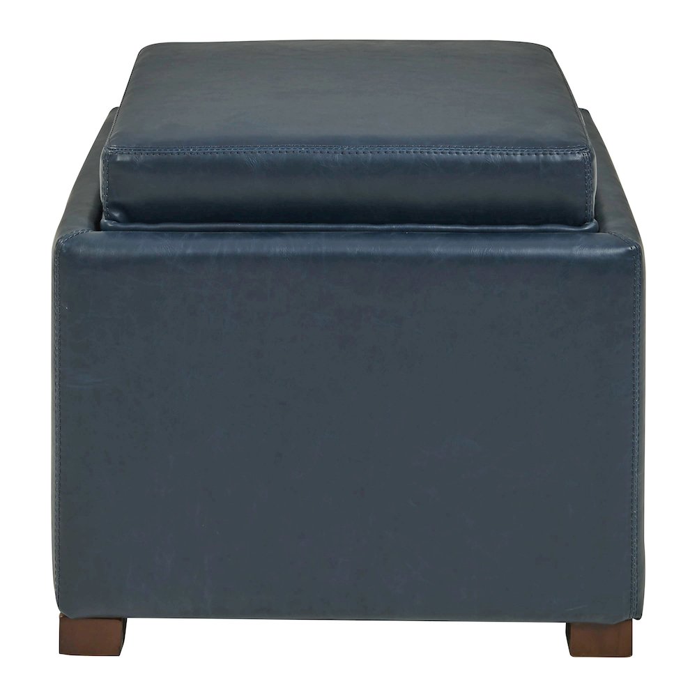 Cameron Bonded Leather Square Storage Ottoman. Picture 2