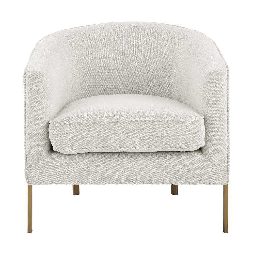 Harrod Boucle Accent Arm Chair Antique Gold Legs. Picture 1