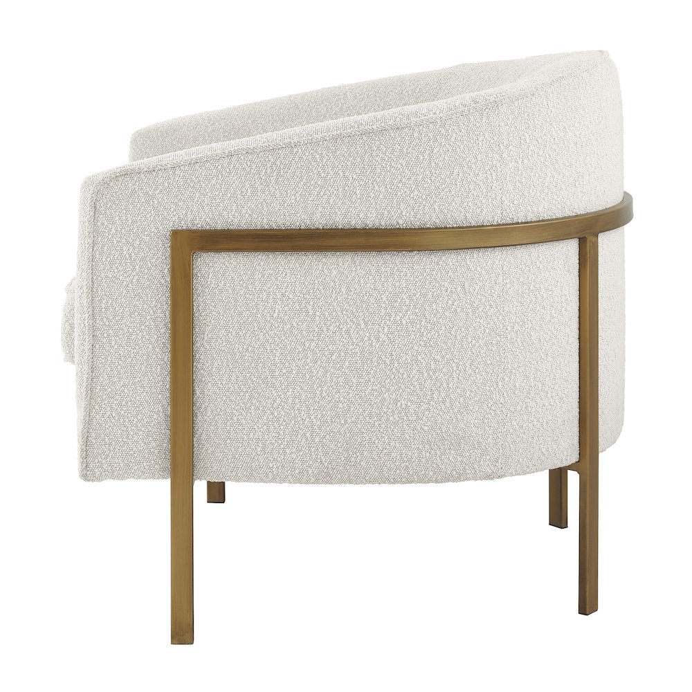 Harrod Boucle Accent Arm Chair Antique Gold Legs. Picture 2