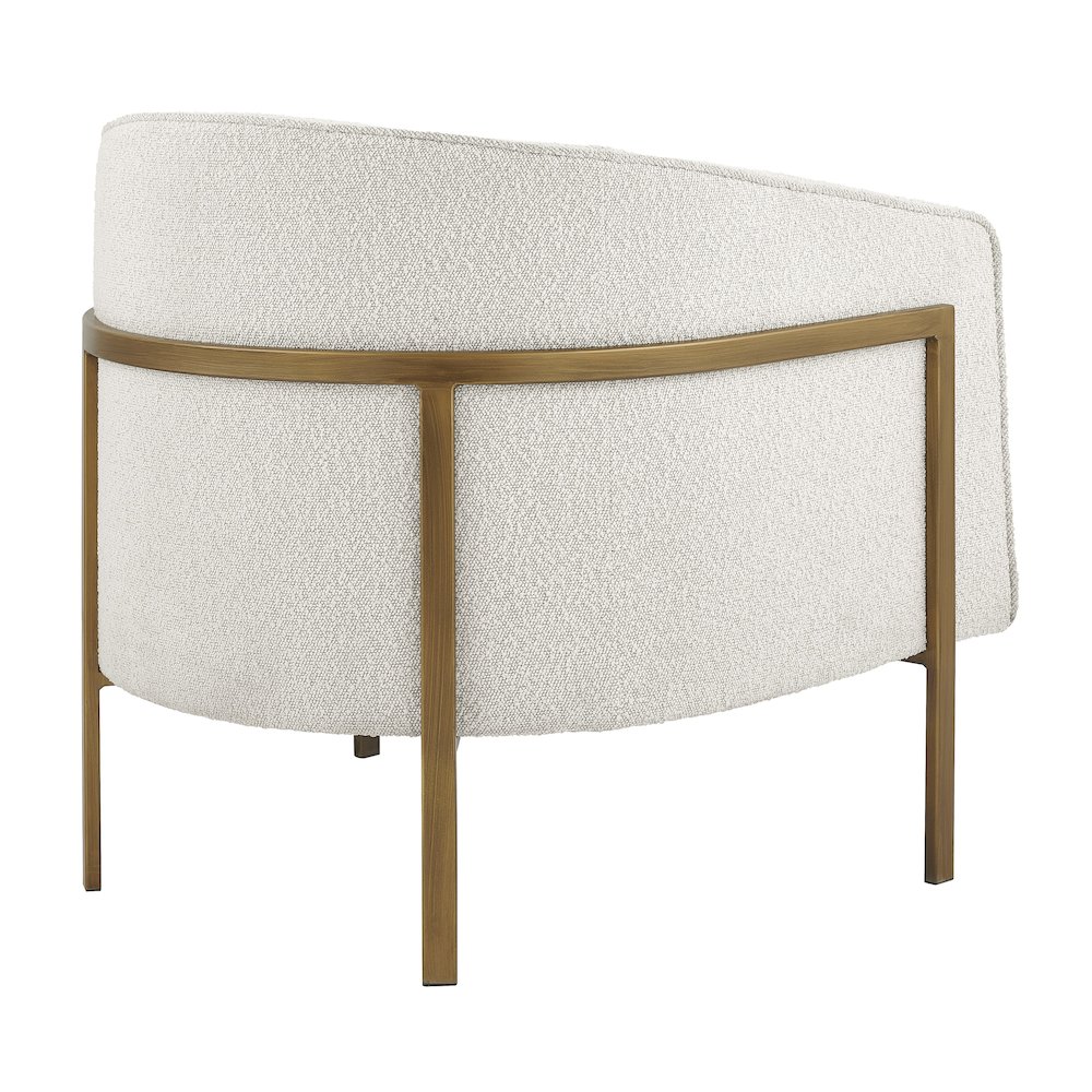 Harrod Boucle Accent Arm Chair Antique Gold Legs. Picture 4