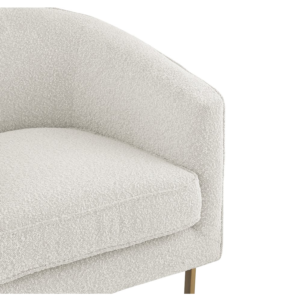 Harrod Boucle Accent Arm Chair Antique Gold Legs. Picture 5