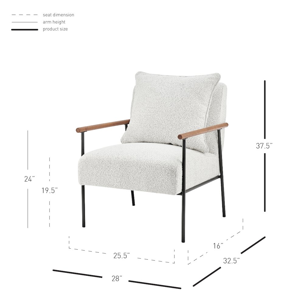 Quinton Boucle Accent Arm Chair. Picture 10