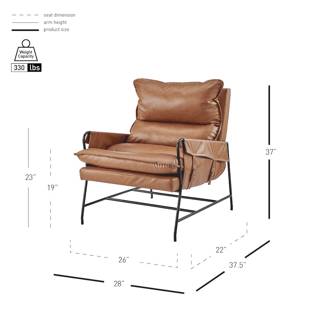 Thierry Faux Leather Accent Arm Chair. Picture 10