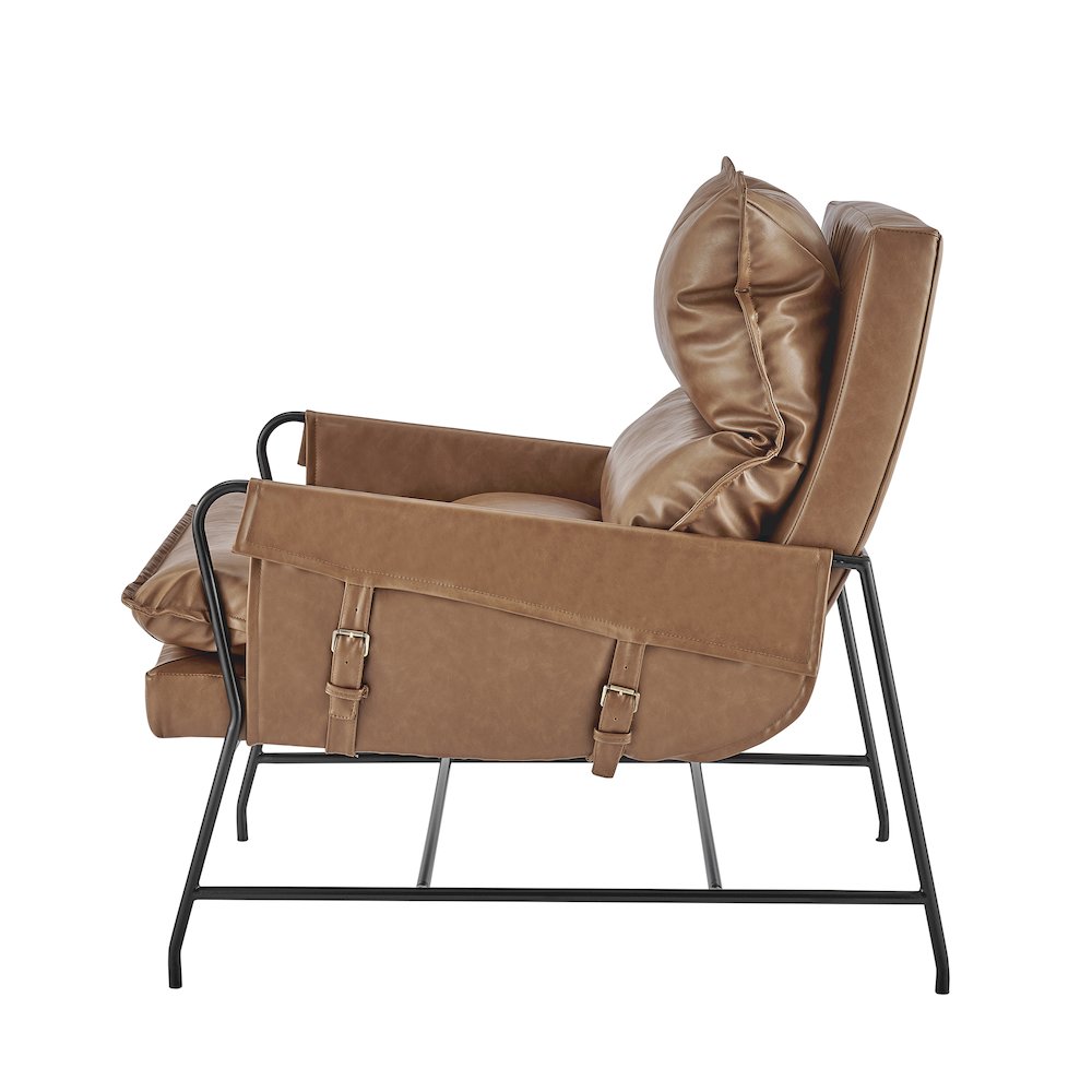 Thierry Faux Leather Accent Arm Chair. Picture 3