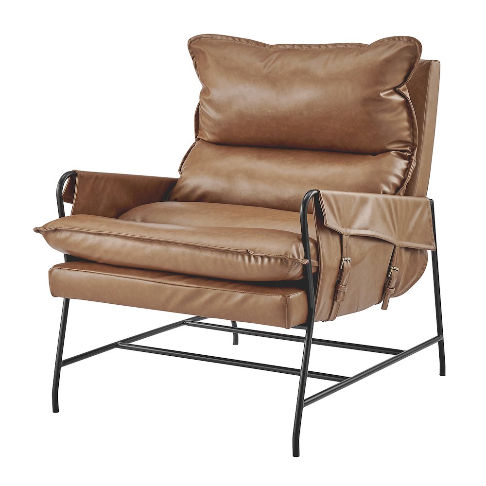 Thierry Faux Leather Accent Arm Chair. Picture 1