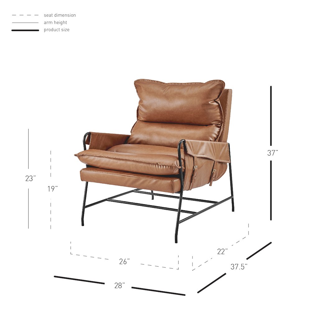 Thierry Faux Leather Accent Arm Chair. Picture 11