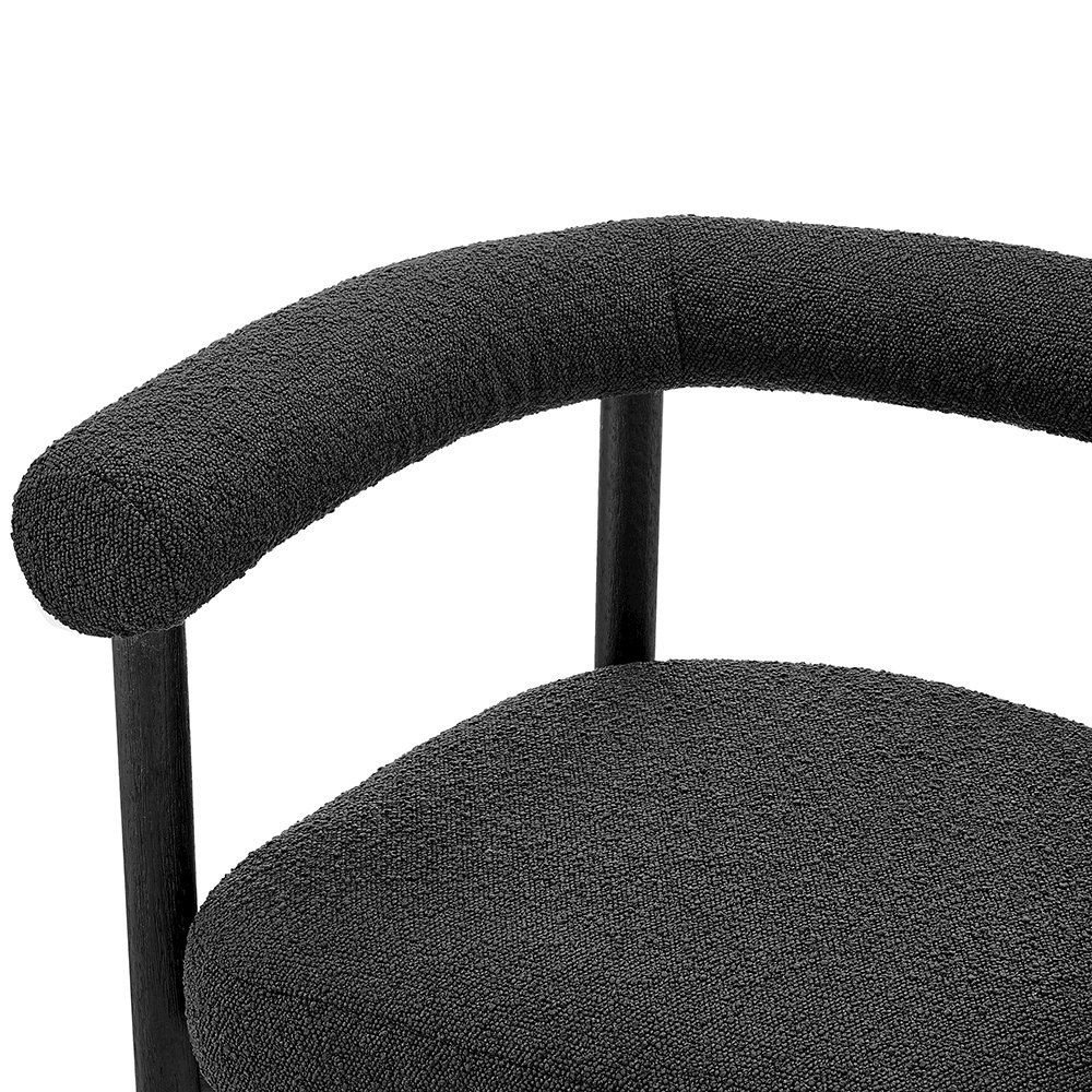Keanu Boucle Dining Side Chair Black Legs. Picture 7