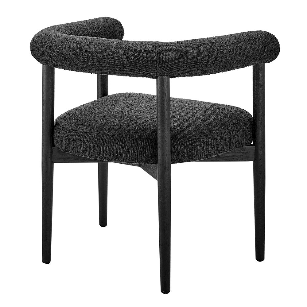 Keanu Boucle Dining Side Chair Black Legs. Picture 5