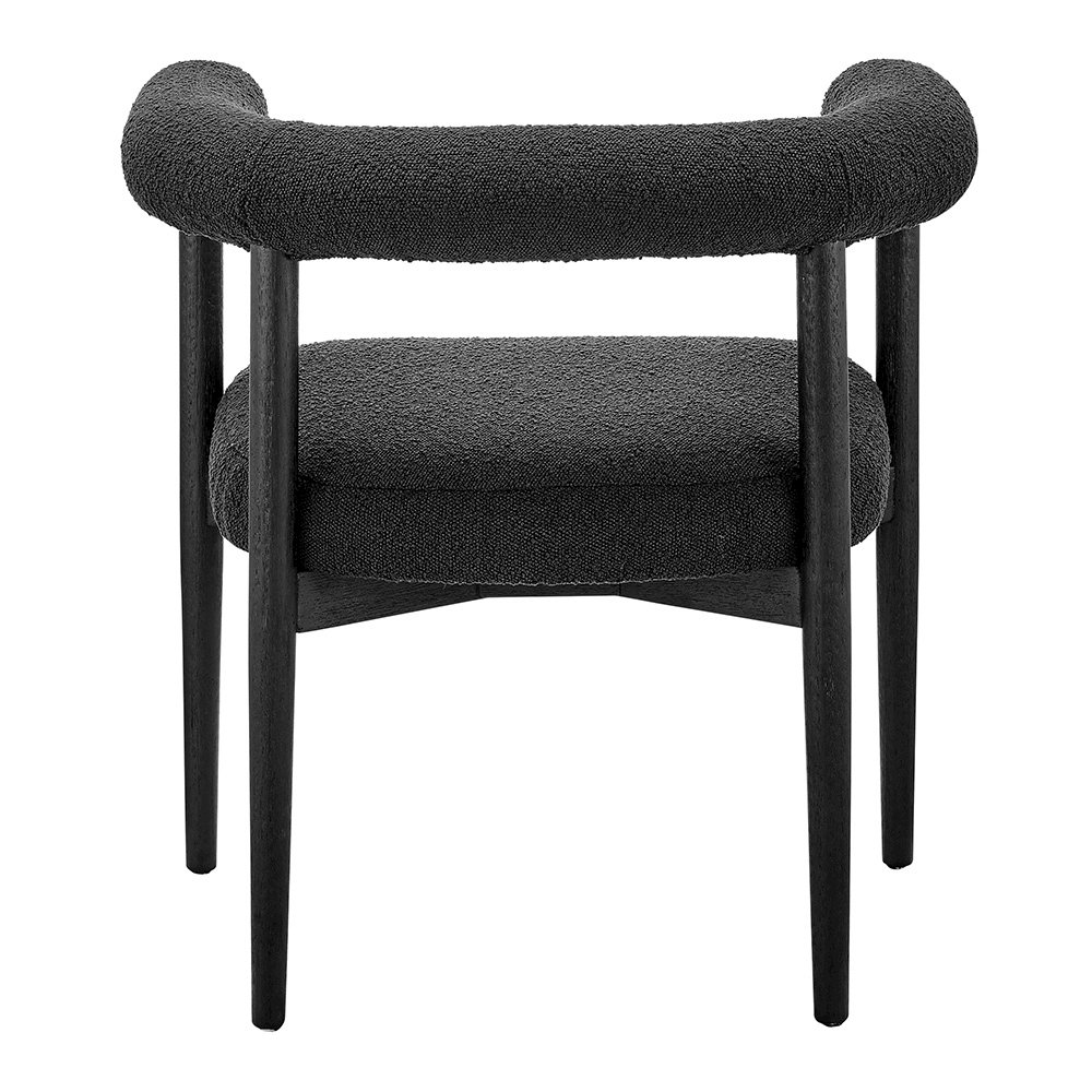 Keanu Boucle Dining Side Chair Black Legs. Picture 4