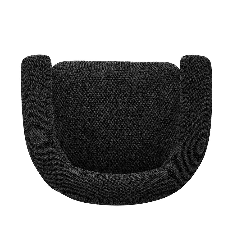 Keanu Boucle Dining Side Chair Black Legs. Picture 6