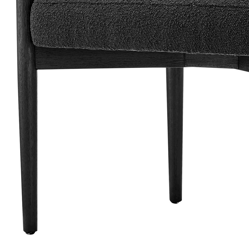 Keanu Boucle Dining Side Chair Black Legs. Picture 8