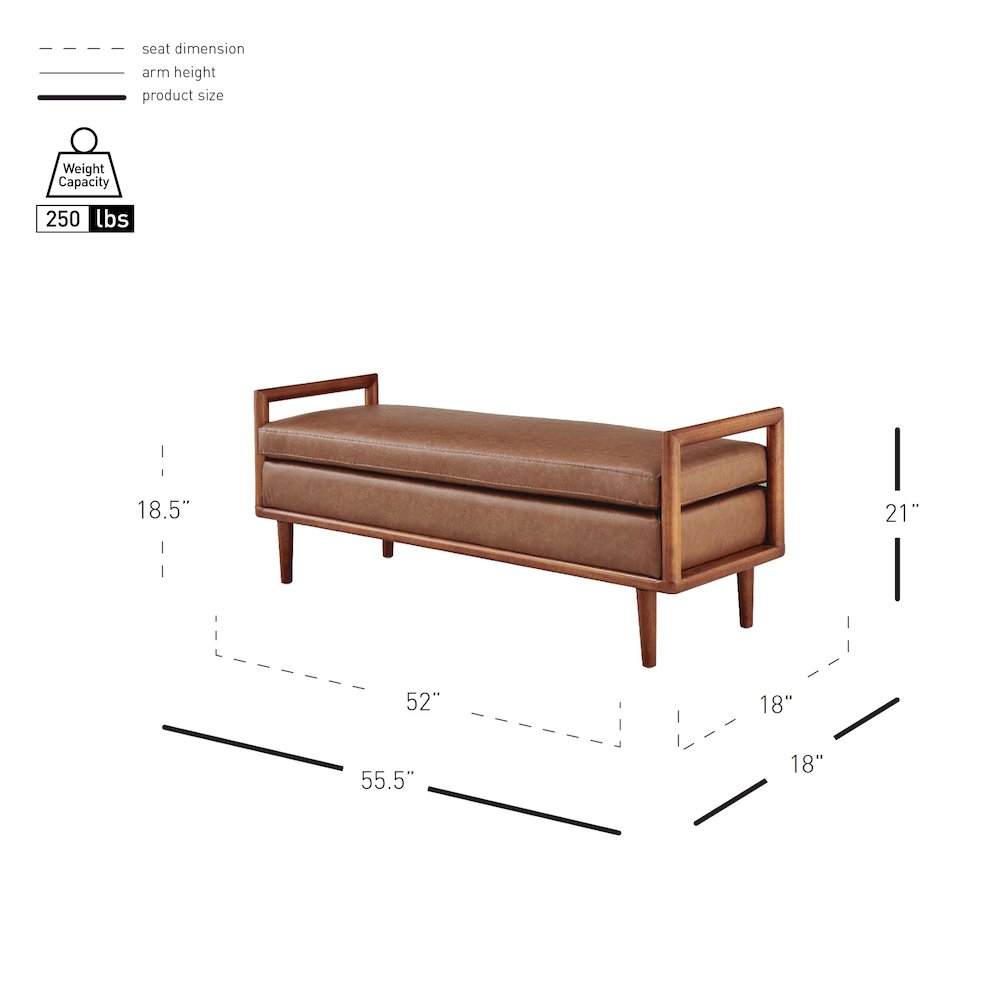 William Faux Leather Bench. Picture 10