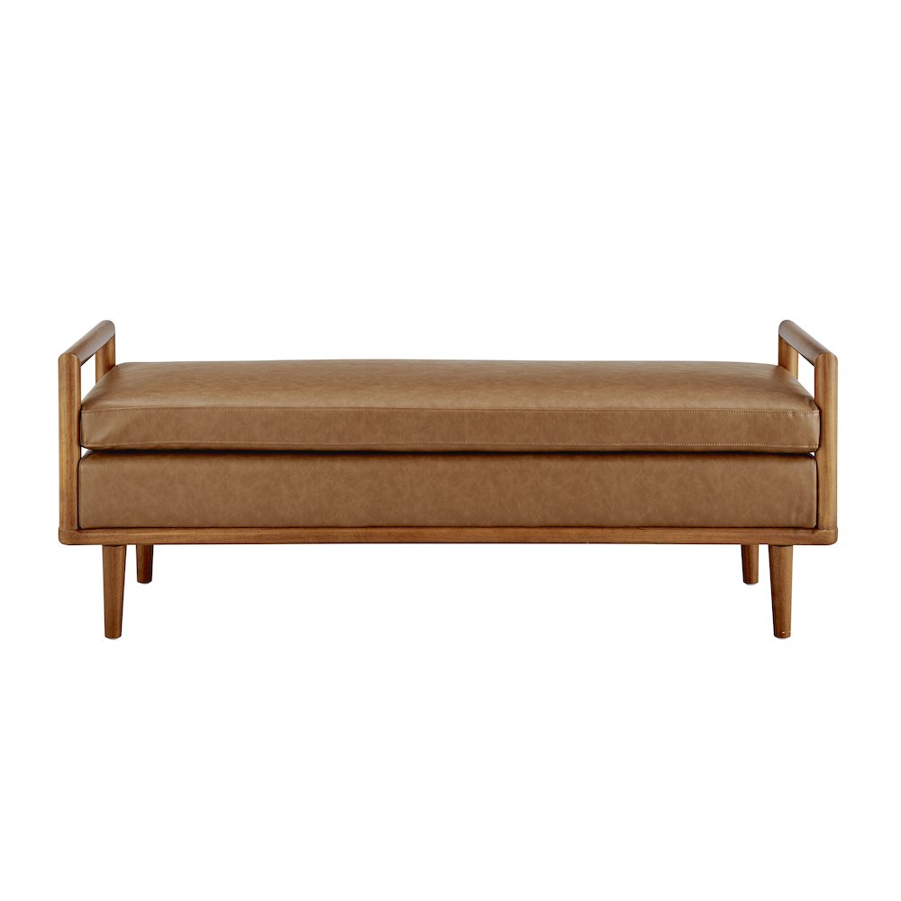 William Faux Leather Bench. Picture 2