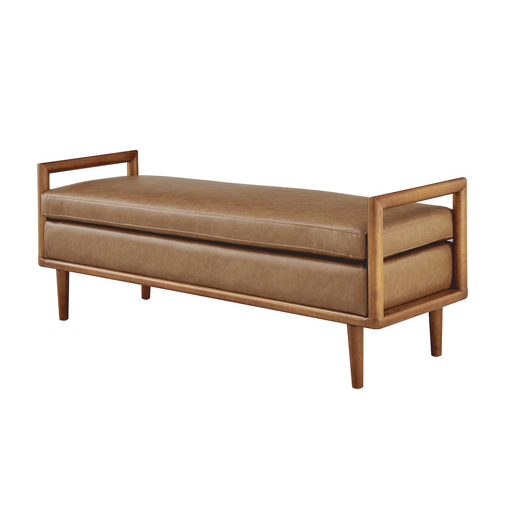 William Faux Leather Bench. Picture 1